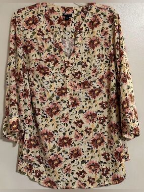Torrid Harper Rayon Twill Pullover 3/4 Sleeve Blouse Women’s Size 1X Floral